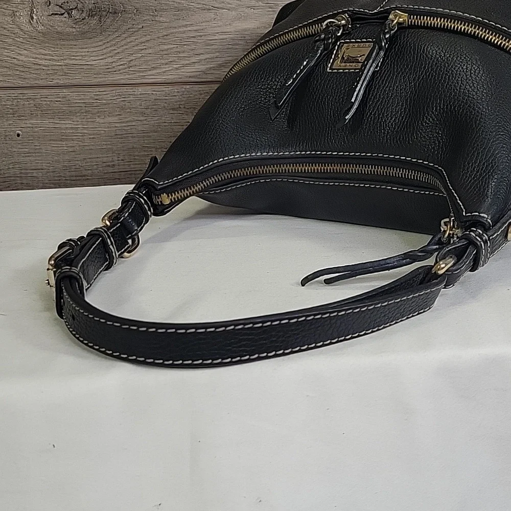 Dooney & Bourke Black Pebble Leather Shoulder Bag